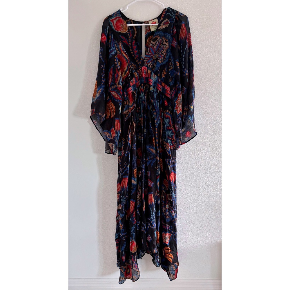 FARM Rio Sunset Tapestry Multicolor Floral Maxi Kaftan Dress, NWT - Picture 3 of 10